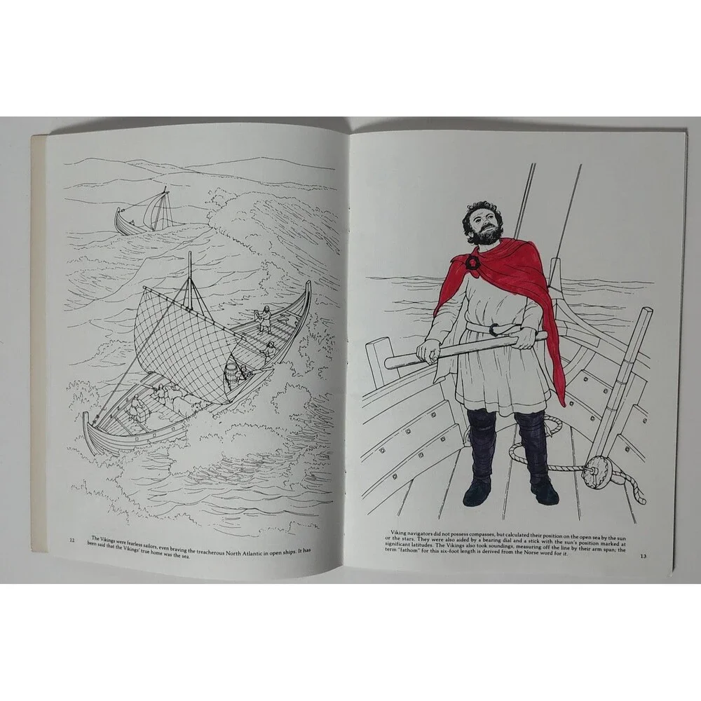 Story Of The Vikings Paperback Historical Educational Coloring Book